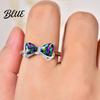 Knitted Ring Women Bow Colorful Cubic Zirconia Multi-faced Cutting Wedding