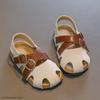 Suede Leather Children's Sandals for Girls Fashion Summer Girl Cross-tied Beach Shoes Baby Instant-dry Water Shoes Sandal I05112