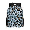 Back To School Season Leopard Print Tan And Blue Rucksack Leopard Print Ladies Classic Backpack