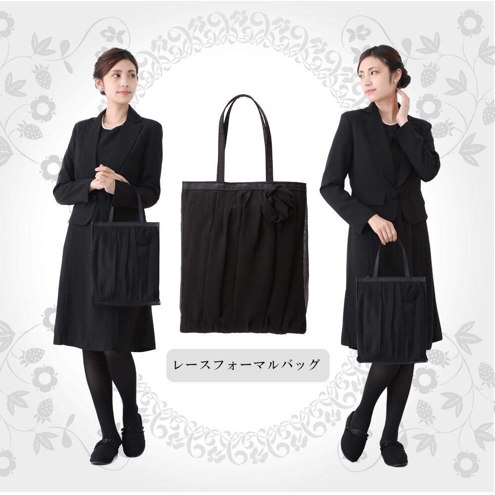 Piena Women's Formal Bag, Lightweight Polyester Chiffon with Floral Motif, Black, Perfect for Weddings, Funerals, and Other Occasions, Available in
