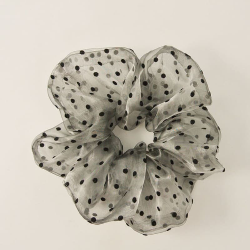 

objet213 Классическая резинка-скранчи в горошек 3. Black