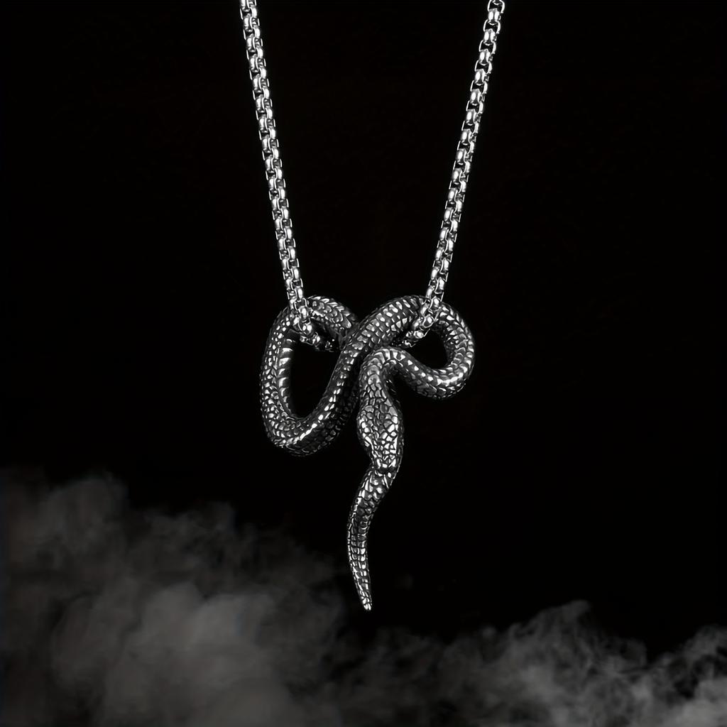 Serpentine Necklace - Elegant Silver Tone Chain Jewelry