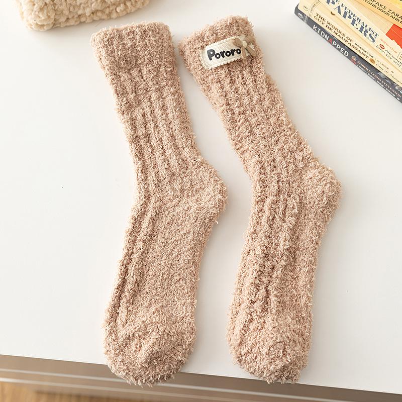 Socks for Women Winter Coral-wool Thick Coral-wool Warm Mid-tube Socks for Foot Warmers