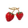 Korean Style Strawberry Brooch Pin for Women - Cute Cardigan and Coat Accessory