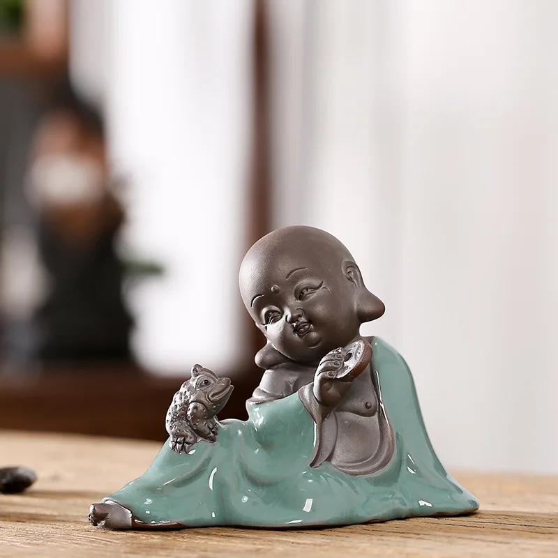 Large Bonsai Accessories Tea Ornaments Desktop Flower Pet Zen Geware Little Monk Tathagata Guanyin Micro Landscape Decorations