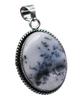 Dendrite Agate Natural Gemstone Silver Plated Pendant 1.75" J 1639