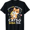 Just A Girl Who Loves Cats and Boba Tea Neko Bubble Milk Tea T-Shirt