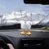 Middle Finger Small Duck Sculpture Resin Duck Decorative Figurine Tabletop Duck Ornament for Home Garden Desk Decoration