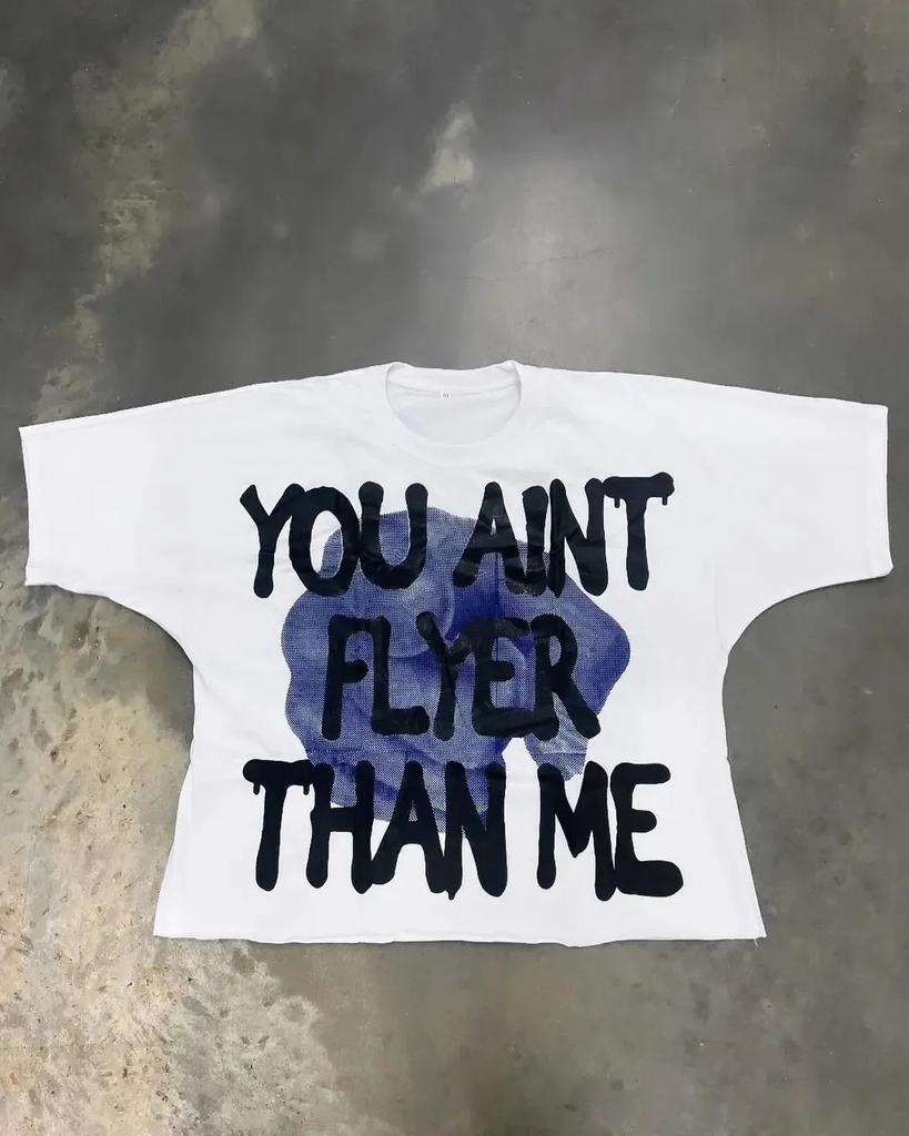 Streetwear Y2k T Shirt Mens Harajuku Hip Hop Graphic Print Oversized Cotton Round Neck TShirt New Gothic Short Sleeve Tops tees