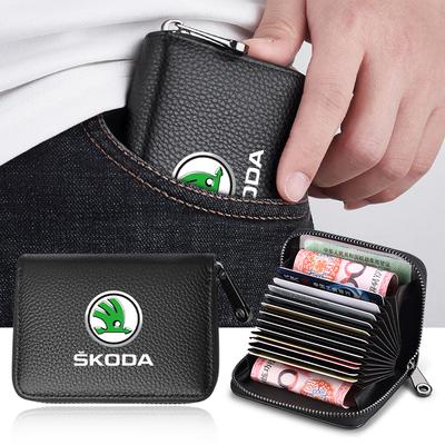 Genuine Leather Car Driver's License, ID Card, Bank Card Wallet for Octavia Fabia A7 Kamiq Kapoq Kodiaq Rapid SCALA Superb Yeti Derivati