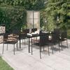 VidaXL 9-Piece Garden Dining Set Outdoor Dining Furniture Table and Dining Chairs Patio Terrace Furniture 3099418