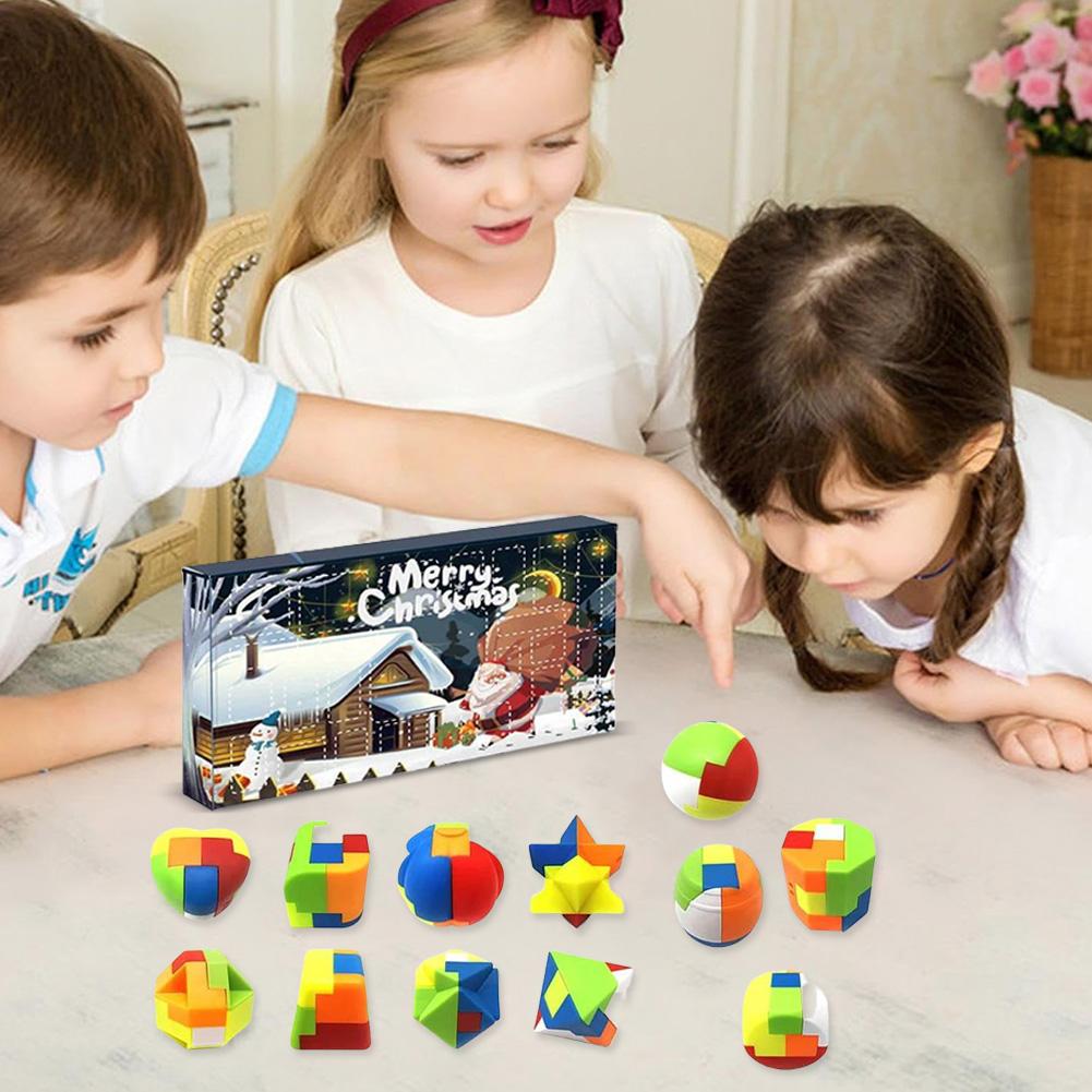 Julkalender 2024 24 st Metall & Plast Pussel Jul Nedräkningskalender Xmas Nedräkningskalender för Vuxna Tonåringar Barn