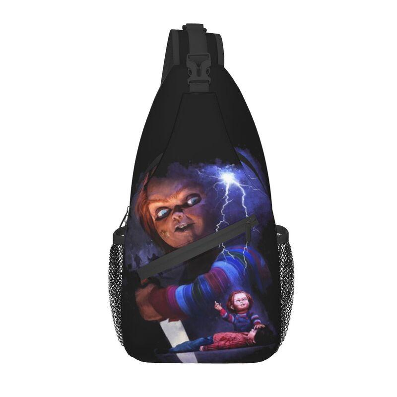 Horror Killer Chucky Sling Crossbody Chest Bag Men Fashion Child's Play Movie Shoulder Backpack for Travel Cycling