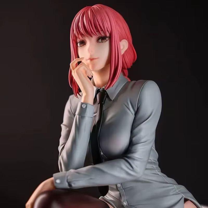 25cm Chainsaw Man Uniform Makima Sitting Pose Figure Desktop Computer Case Ornament Anime Model Toy Gifts For Adult Collectors