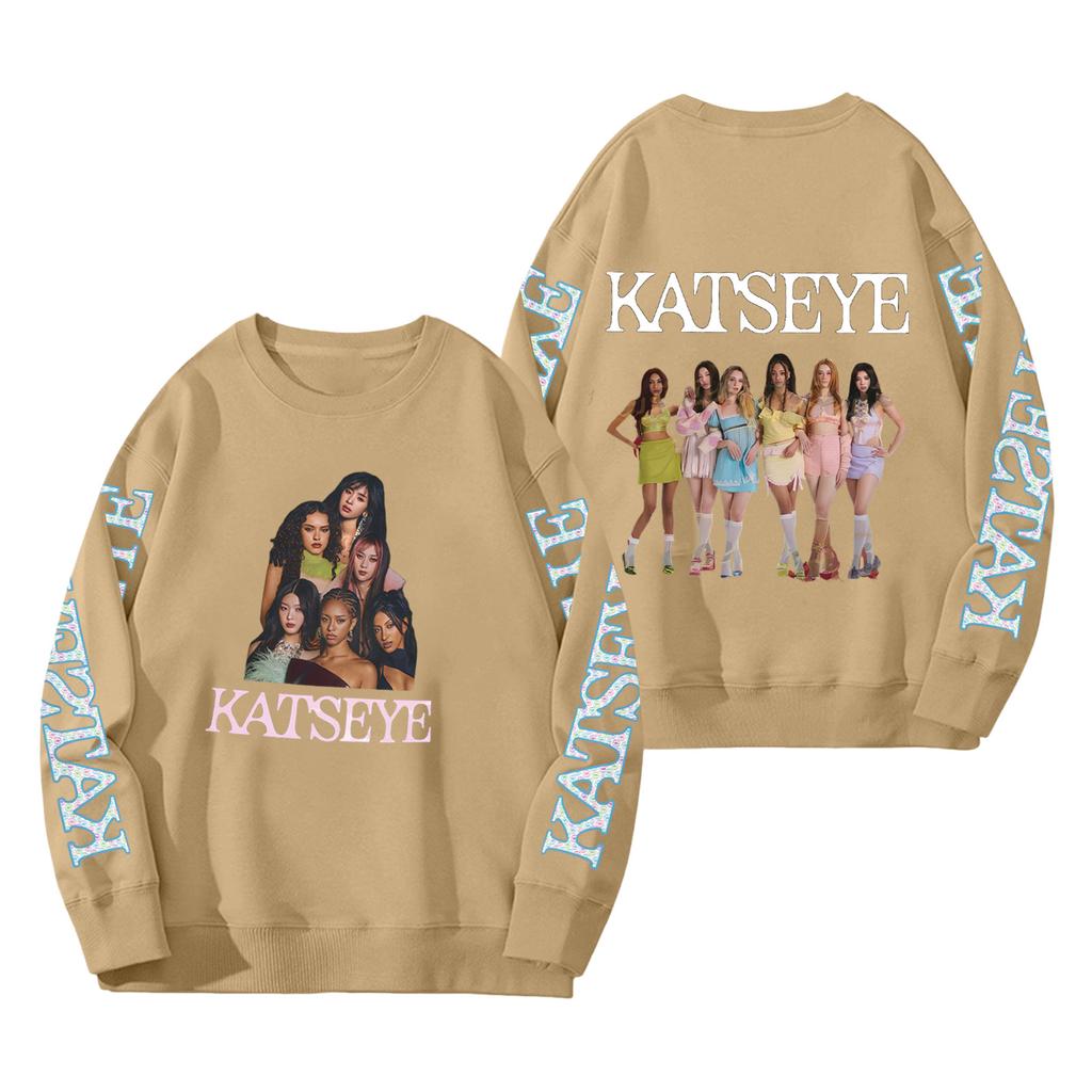 Women's Fashion Long Sleeve Print Round Neck Loose Pullover Sweater Top