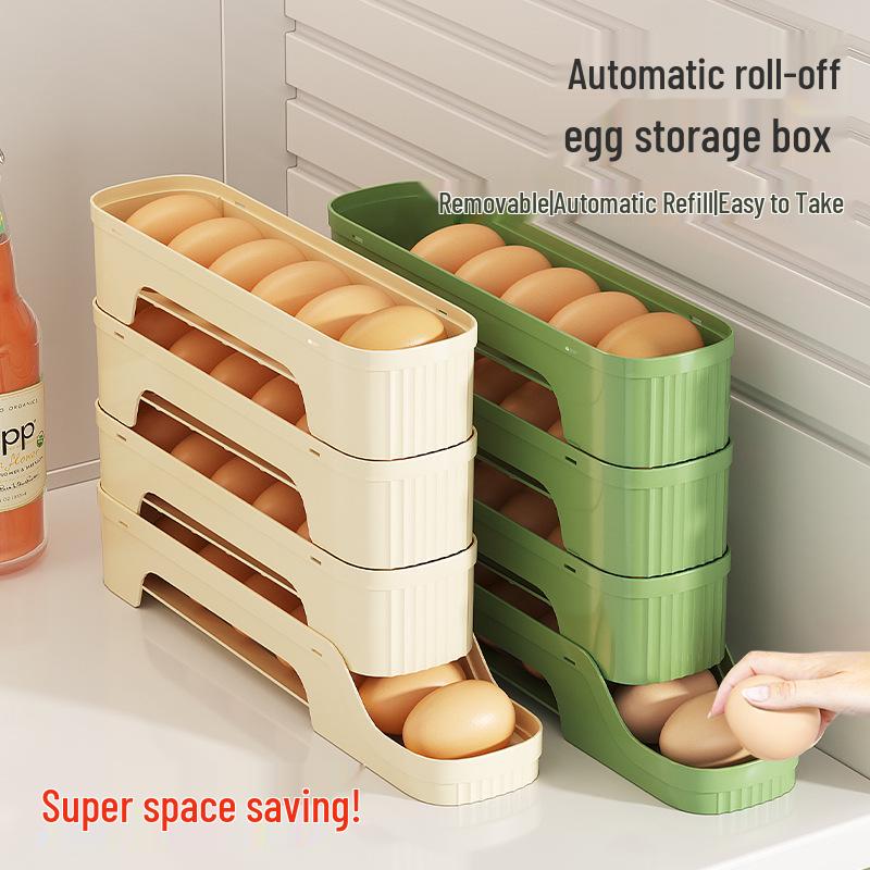 Food-Grade Sliding Egg Storage Box with Side Door for Refrigerators - Fresh-Keeping Solution