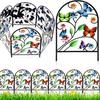 Außenwegrandzaun Gartentierbarriere, Schmetterlings-Blumen-Metall-Drahtgitter-Rand, Bogenförmiges Dekoratives Hofschutzpanel, Blumenbeetbarriere