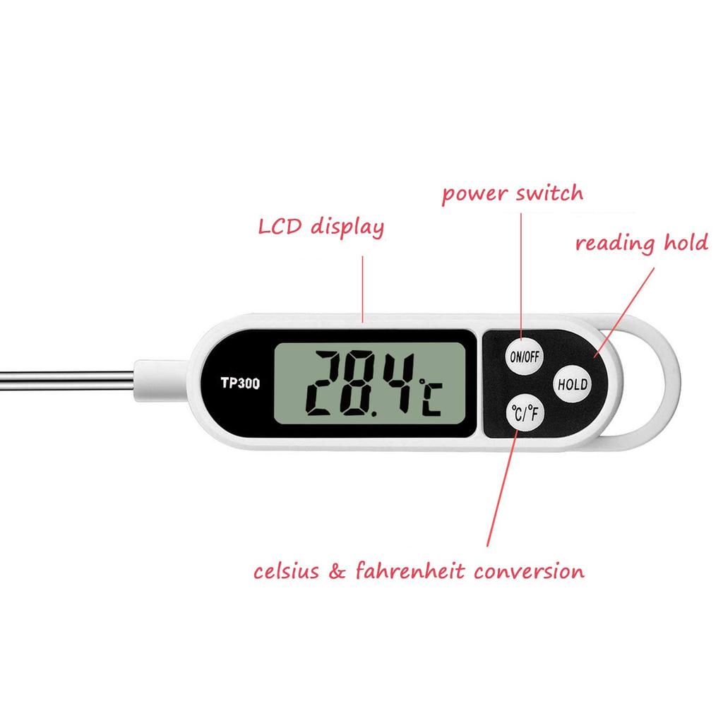 Digital Meat Food Thermometer for Cooking Kitchen BBQ Probe Instant Read Thermometer with Long Probe for Candy Candle Milk 4