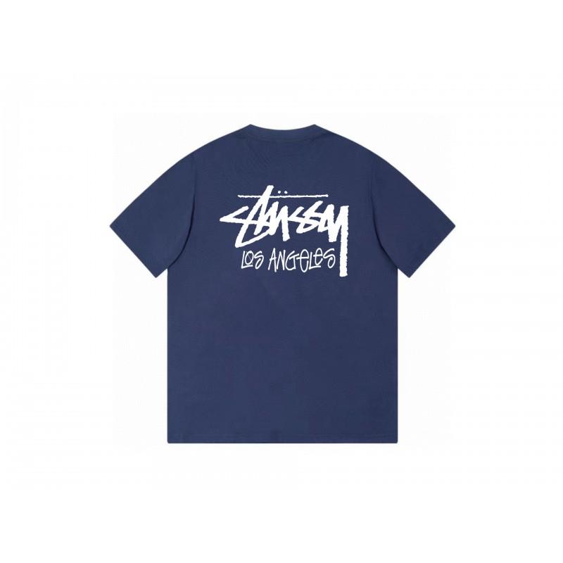 Stussy Short Sleeve T-Shirt Teens Loose Fit 270g Cotton Round Neck Casual Wear