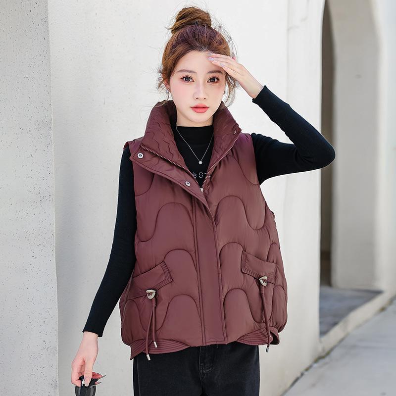 Fashion casual versatile short down cotton vest women's autumn and winter new Korean version jacket thickened cotton vest