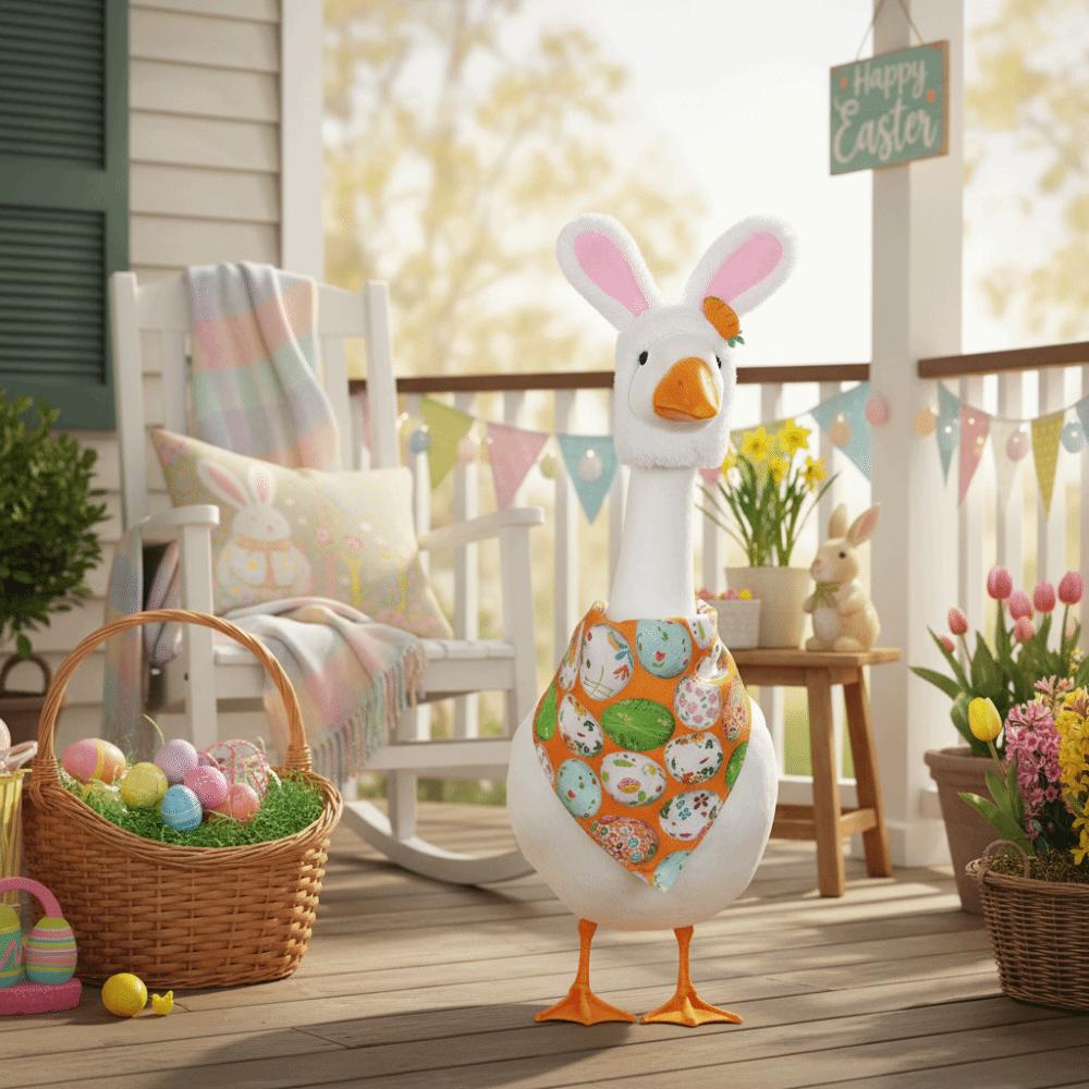 Cute Design Goose Outfit Set Easter Day Theme Housewarming Gift Goose Clothes Yard Statue Costume Porch Decoration