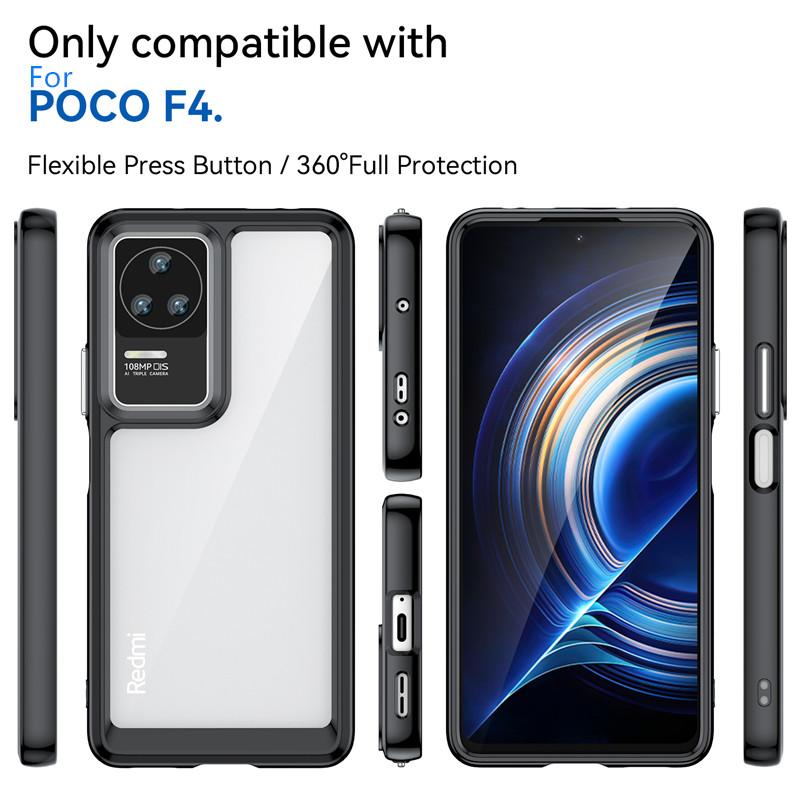 For Poco F4 Case Cover Xiaomi Poco F4 Capas Shockproof Phone Back Clear Transparent Multicolour For Fundas Poco F3 F4 5G Cover