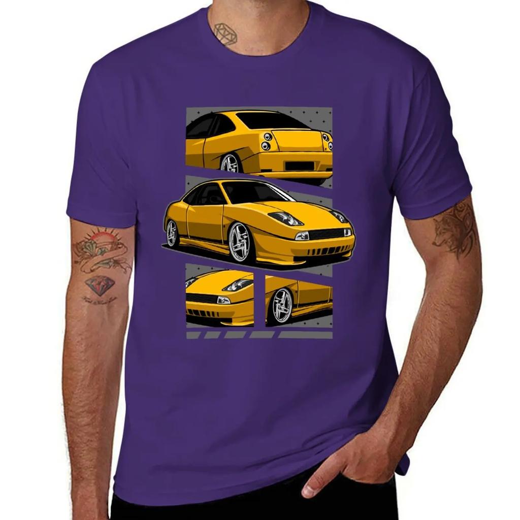 Fiat Coupe 20V Turbo Yellow TShirt graphics korean fashion blacks tshirts for men 2025 new model
