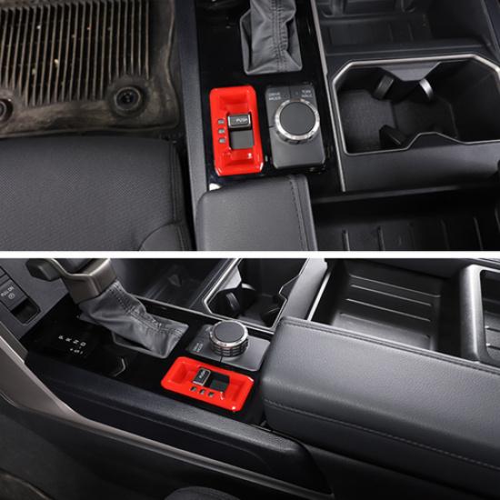 Car Gear Shift Drive Panel Red Frame Trim For Toyota Sequoia -2025