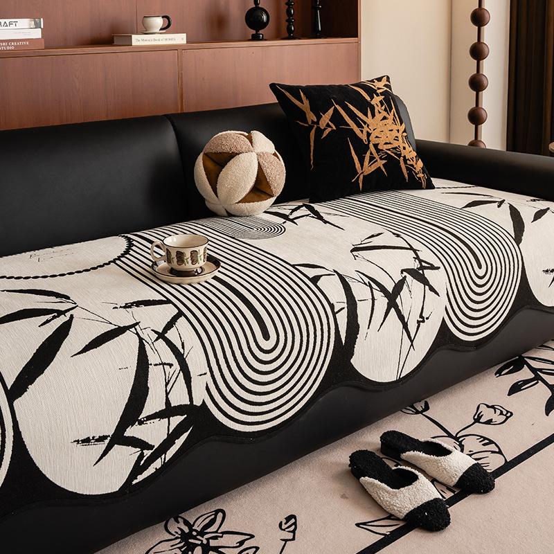 Special-Shaped Medieval Sofa Cushion Retro High-End Chenille Four-Season Universal Non-Slip Straight-Row Sofa Cloth Towel Hair