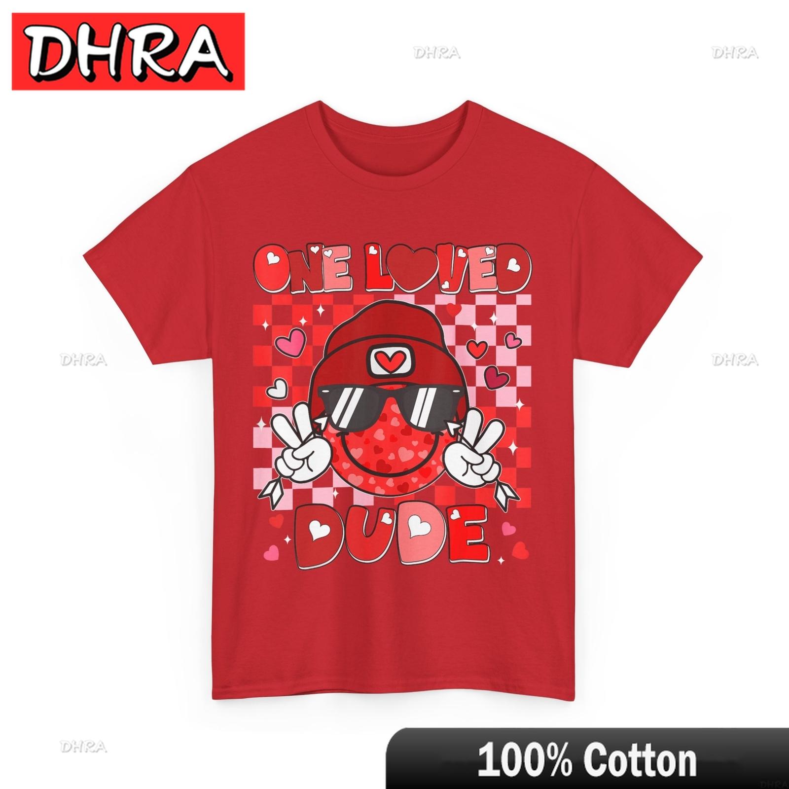 Checkered Heart One Loved Dude Valentines Day Boys Kids TShirt Graphic Abstract Unique Tshirts Comfy Cool Clothing for Boys S