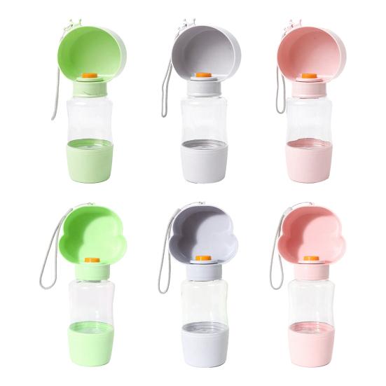 Portable Dog Water Bottle Leak-Proof Pet Water Dispenser with Drinking Bowl Food Compartment Travel Pet Feeder for Dogs Cats Hiking Walking Outdoor