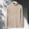 2025 Men's Autumn/Winter Thick High-neck Knit Sweater - Fashionable Casual Long-sleeved Base Layer for Middle-aged Men