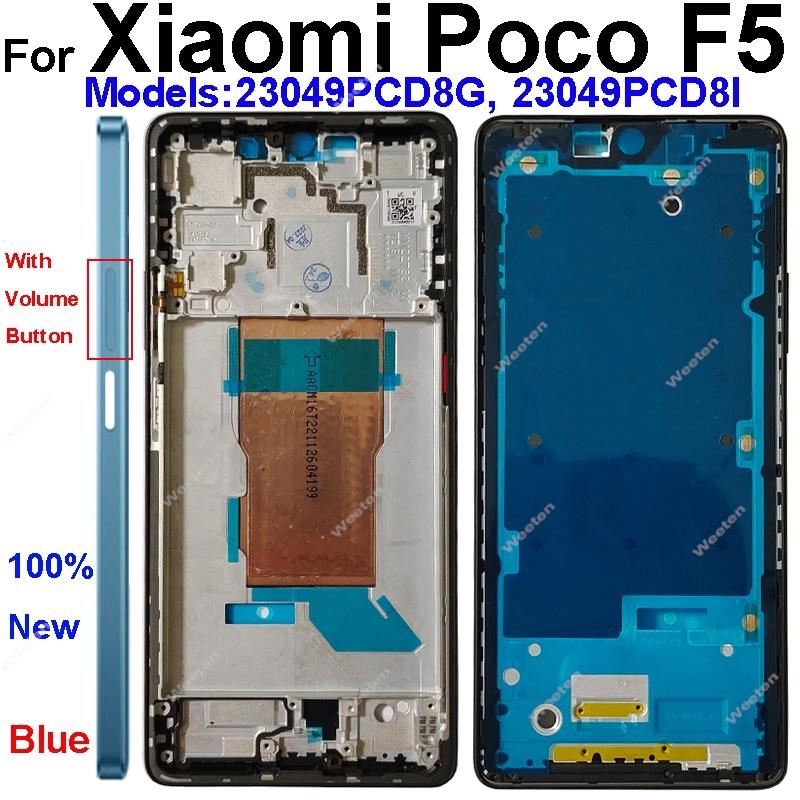 Mittelrahmen Gehäuse für Xiaomi Poco F5 Poco F5 Mittelrahmen Halter Abdeckung mit Linsenrahmen Lautstärketaste Ersatz Reparaturteile