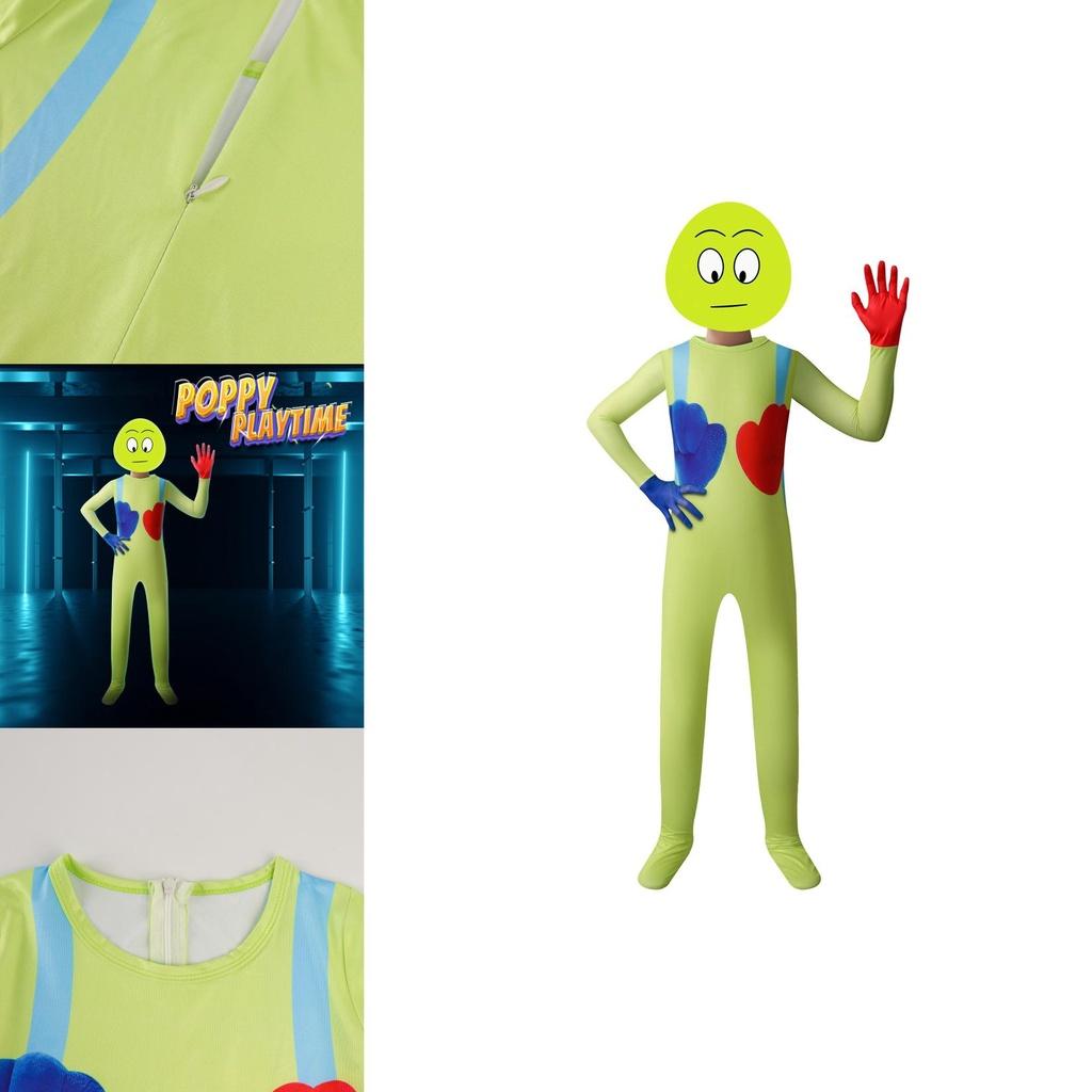 Unisex Poppy Playtime The Player Jumpsuit Costume With Mask For Kids