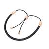S925 Sterling Silver  Moment Black Leather Slider Bracelet  for Women New Year Party Gift Fashion Jewelry