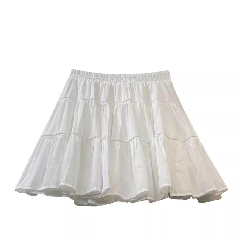 

Women s Plus Size High Waist White Pleated A-line Skirt 2XL
