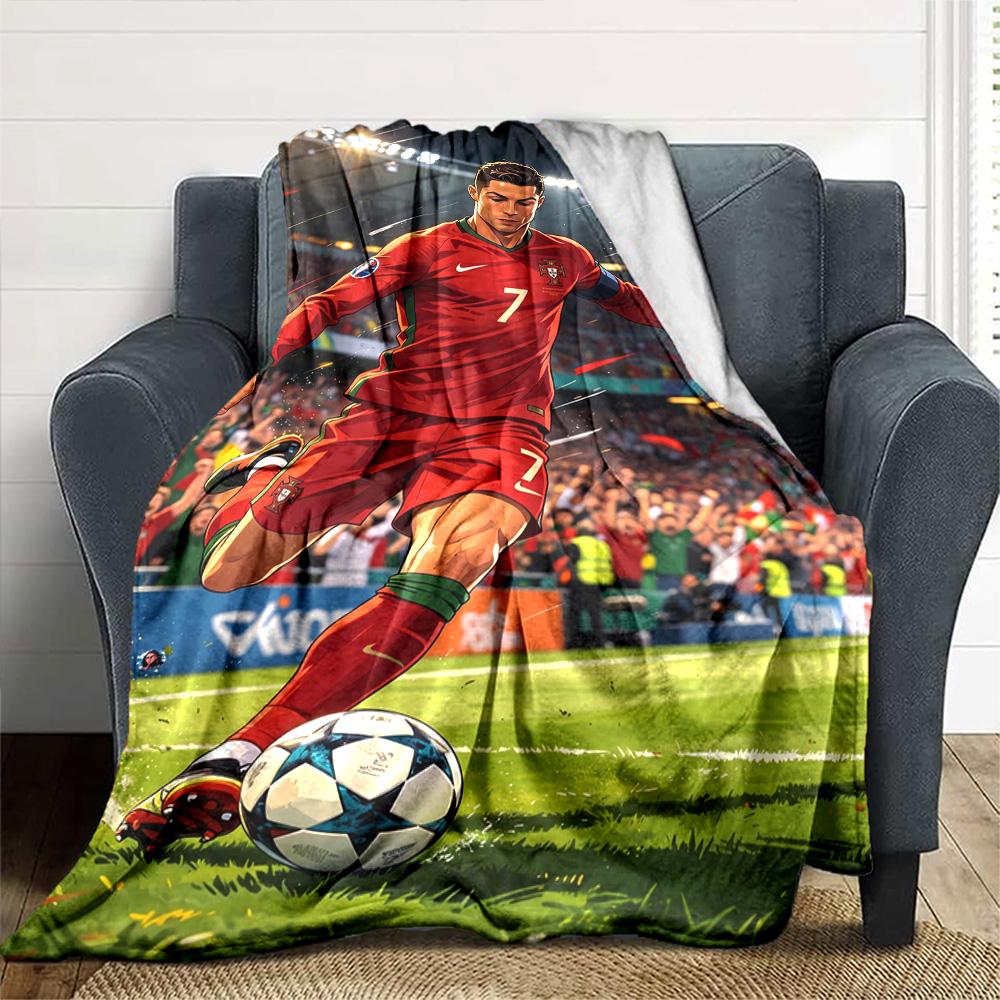 Cristiano Ronaldo Celebration Blanket Durable Comfort Perfect for Couch Seaside Livingroom Four Seasons Multipurpose Digital Print