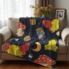 Witchy Frog Mushroom Soft Flannel Blanket Breathable Warm Throw for Office Car Sofa Kids Room Birthday Xmas Gift