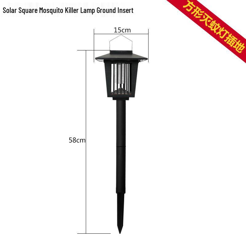Outdoor LED Solar Mosquito Killer Lamp - Rainproof Mosquito Catcher and Repellent for Courtyard and Lawn Solar Square Mosquito Lamp with Ground Spike