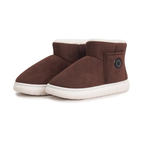 

THANKO MUTN25SBWM Warm Sheepskin Boots with Heated Soles, Brown, Size M (27-28cm), Room Shoes, Electrically Heated Boots