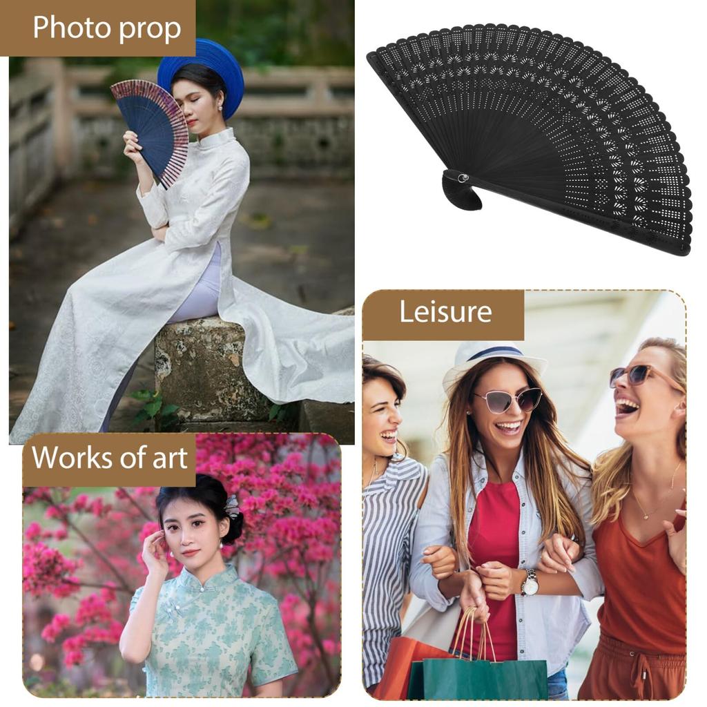LIOOBO Folding Durable Kyoto Folding Short Fabric Perfect for Japanese Kabuki Gift Fan, Bamboo, Women's, Stylish, Style, Fan, Fan, Kimono,