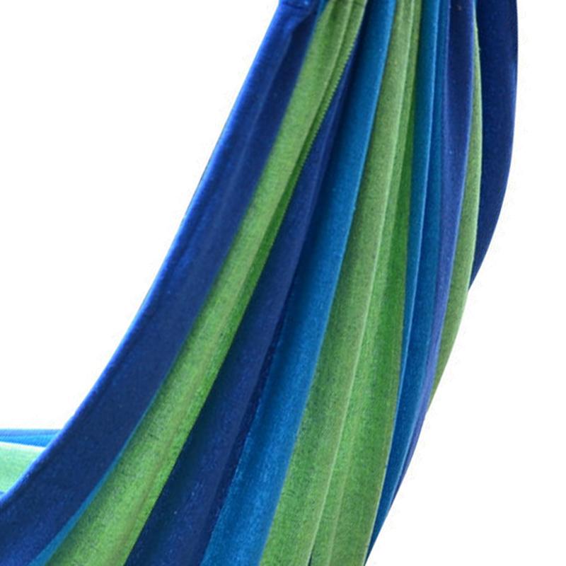 Hamak kempingowy podwójny przenośny hamak z 2 paskami mocującymi, kolorowy hamak w paski do użytku w pomieszczeniach