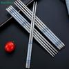 Stainless Steel Chopsticks Set,Chinese Blue and White Porcelain Pattern Metal Chopsticks for Home & Restaurant