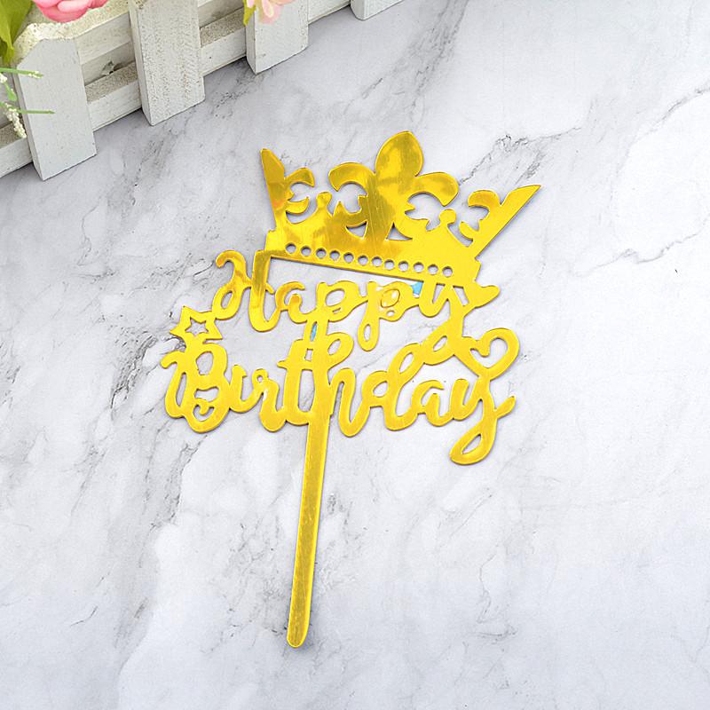 Gold & Black Mirrored Acrylic Cake Topper