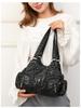 Large Capacity Soft Leather Single-Shoulder Crossbody Bag for Middle-Aged Women - Multi-Layer Casual Handbag