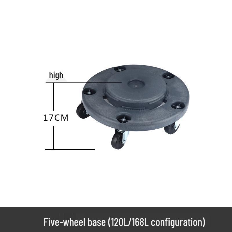 Large Round Wheeled Trash Can with Lid for Outdoor or Kitchen Use