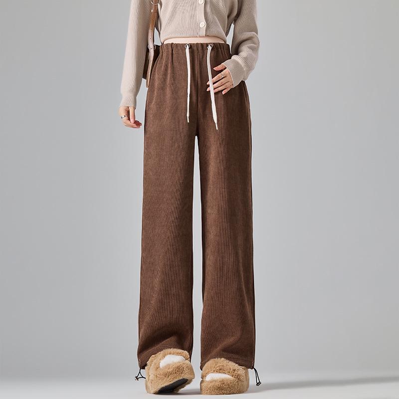 

2025 Spring & Autumn High Waist Wide-Leg Maternity Pants - Loose, Floor-Length, Slimming Fit L кофейный