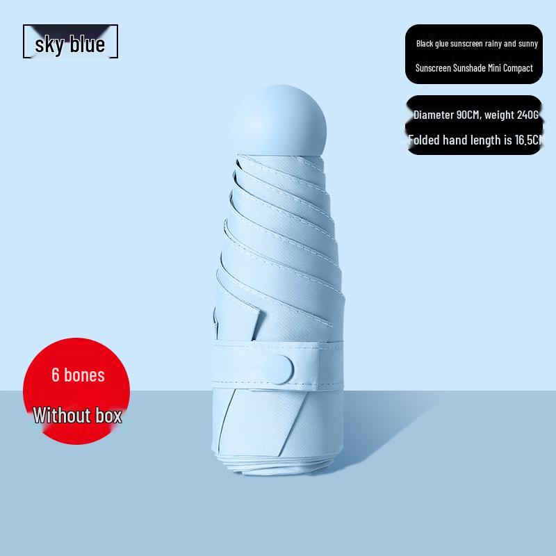 Ultralight Five-Fold UV Protection Compact Umbrella for Sun & Rain