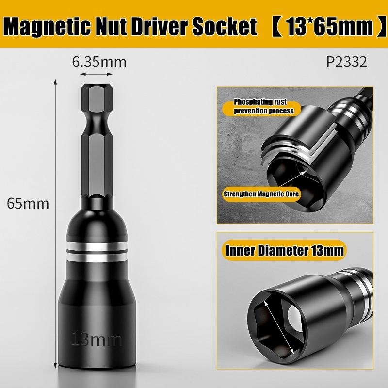 CR-V Steel Magnetic Nut Screwdriver Socket Bits For Power Drills Hex Shank Driver/Adapter Socket Wrench Tool Parts Accessories