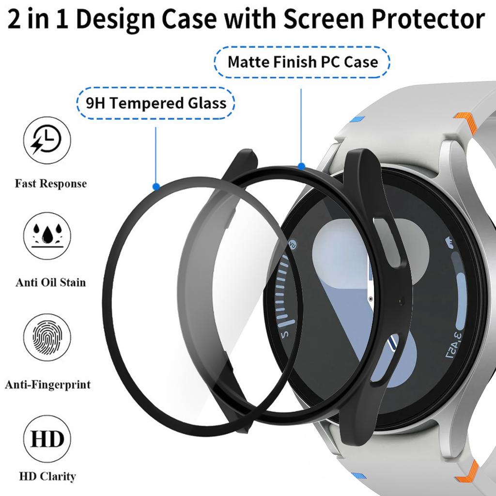 Silikonarmband für Samsung Watch 7 6 5 4 40mm 44mm 5Pro 45mm Armband Mit Hülle Displayschutz Bumper Abdeckung für Handgelenkschmuck